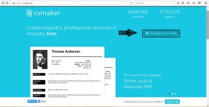 CV Maker Front Page
